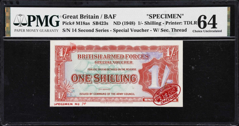 GREAT BRITAIN. British Armed Forces. 1 Shilling, ND (1948). P-M18as. SB423s. Spe...