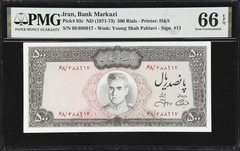 IRAN. Lot of (4). Bank Markazi Iran. 500 & 1000 Rials, ND (1971-73). P-93c & 94c...