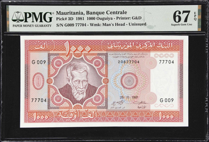 MAURITANIA. Lot of (3). Banque Centrale de Mauritanie. 1000 Ouguiya, 1981-89. P-...