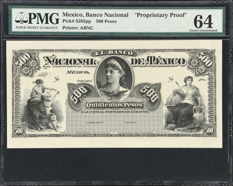 MEXICO. Banco Nacional de Mexico. 500 Pesos, ND. P-S262pp. Proprietary Proof. PM...