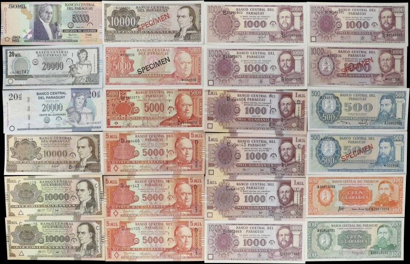 PARAGUAY. Lot of (35). Banco Central del Paraguay. 1 to 50,000 Guaranies, Mixed ...