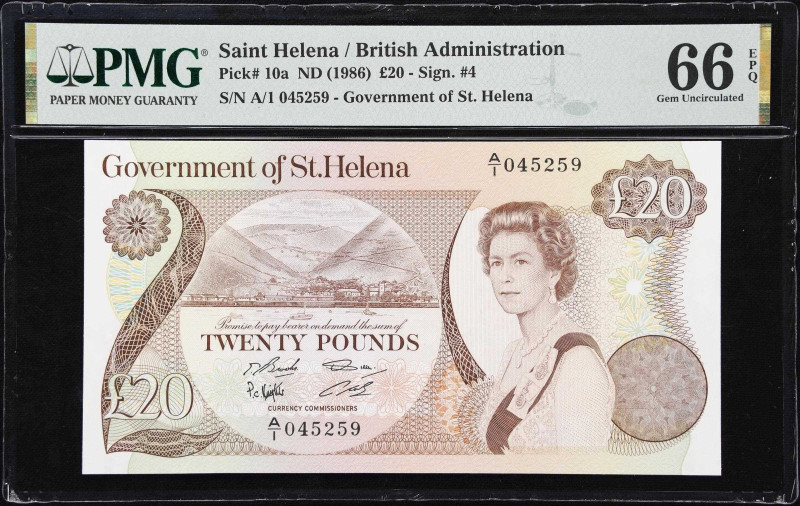 SAINT HELENA. Lot of (4). Government of St. Helena. 1, 5, 10, & 20 Pounds, ND (1...