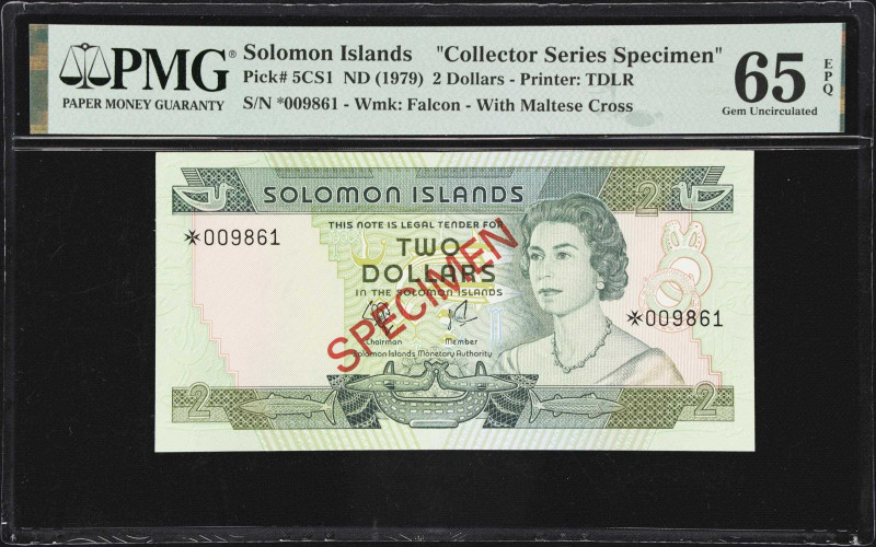 SOLOMON ISLANDS. Lot of (2). Solomon Islands Monetary Authority. 2 & 5 Dollars, ...