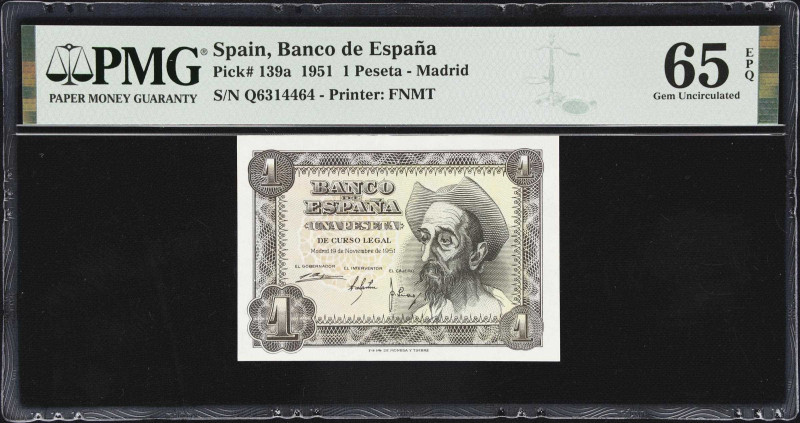 SPAIN. Lot of (10). Banco de Espana. 1, 5, & 500 Pesetas Peseta, Mixed Dates. P-...