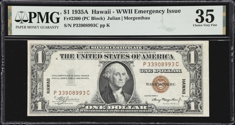 UNITED STATES. Lot of (3). Fr. 2300 & Fr.2300*. 1935A 1 Dollar Hawaii Emergency ...