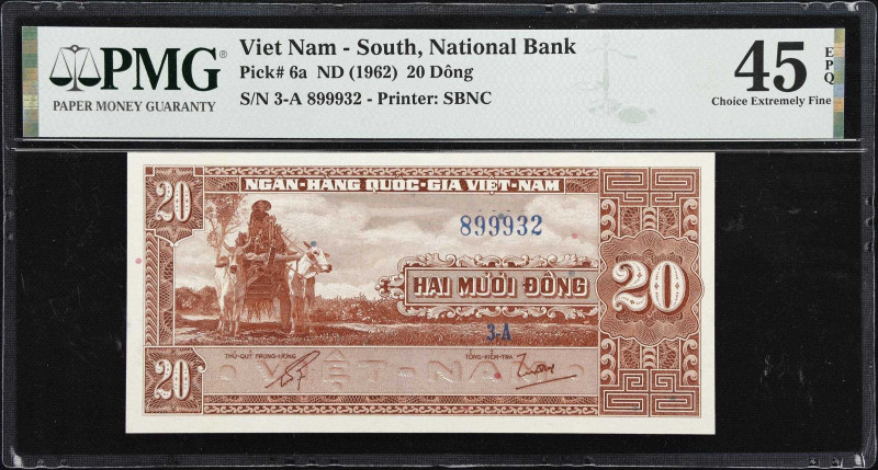 VIETNAM, SOUTH. Lot of (3). Ngan-Hang Quoc-Gia Viet-Nam. 1, 20 & 500 Dong, ND (1...