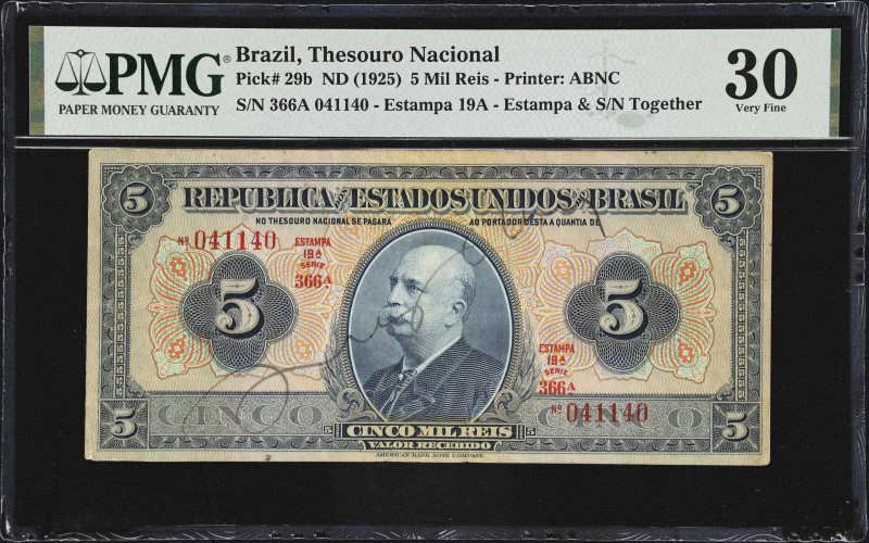 MIXED LOTS. Lot of (2). Brazil & Chile. Thesouro Nacional & Banco Central de Chi...