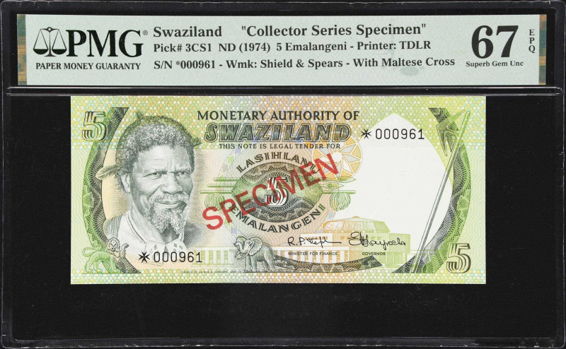 MIXED LOTS. Lot of (5). Ghana & Swaziland. Bank of Ghana & Monetary Authority of...