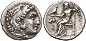 ROYAUME DE MACEDOINE, Alexandre III le Grand (336-323), AR drachme, 310-301 av. J.-C., Lampsaque. D/ T. d''Héraclès à d., coiffé de la dépouille de li...