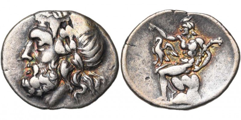 ARCADIE, MEGALOPOLIS, AR drachme, 175-168 av. J.-C. D/ T. l. de Zeus à g. R/ Pan...