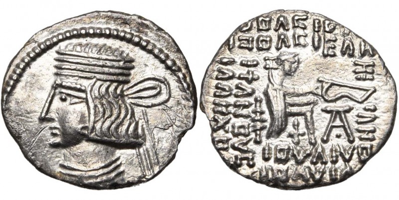 ROYAUME PARTHE, Pacoros II (78-105), AR drachme, Ecbatane. D/ B. imberbe, diad. ...