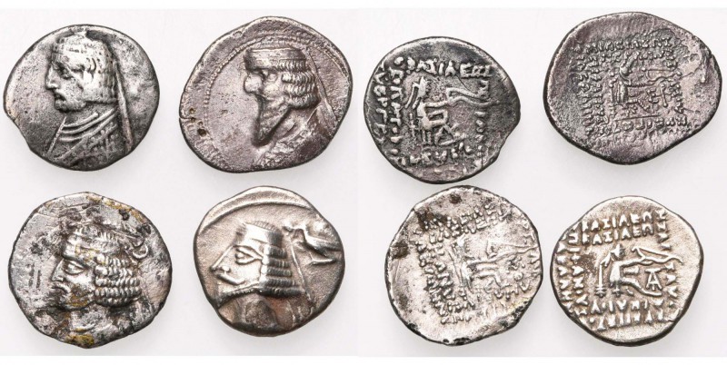 ROYAUME PARTHE, AR lot de 4 drachmes au type de l''archer assis: Orodes Ier, Phr...