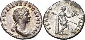 JULIA TITI (†91), fille de Titus, AR denier, s.d., Rome. D/ IVLIA AVGVSTA TITI AVGVSTI F· B. diad., dr. à d. R/ VENVS- AVGVST Vénus deb. à d., ten. un...