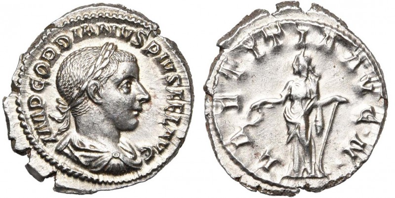 GORDIEN III Auguste (238-244), AR denier, 241-243, Rome. D/ IMP GORDIANVS PIVS F...