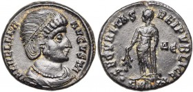 HELENA, mère de Constantin Ier, AE follis, 328-329, Antioche. D/ FL HELENA- AVGVSTA B. diad., dr. à d. Le diadème est formé d''un rang de médaillons p...