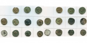 lot de 9 sesterces et 2 bronzes provinciaux: Sévère Alexandre (3), R/ Victoire, Mars, Annona; Julia Mamaea, R/ Felicitas; Maximin Ier (2), R/ Pax, Vic...