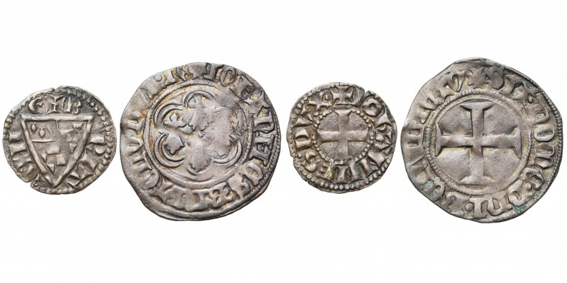 FRANCE, BRETAGNE, Duché, lot de 2 p.: Jean Ier (1237-1286), denier à l''écu; Jea...