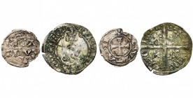 FRANCE, AQUITAINE, lot de 2 p.: Richard Coeur de Lion (1189-1199), obole, 1er type (Elias 6, légèrement ébréchée); Richard II (1377-1399), hardi (Elia...