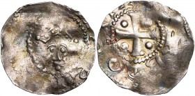 NEDERLAND, TIEL, keizerlijke munt, Hendrik III (1036-1056), AR denarius, na 1046. Vz/ Gekroond hoofd v.v. Kz/ Kruis met in de hoeken vier punten. Ilis...