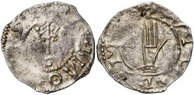 NEDERLAND, TIEL, keizerlijke munt, Hendrik III (1036-1056), AR denarius, na 1046. Vz/ Gekroond hoofd v.v. Kz/ Hand. Ilisch I, 3.20; Dan. 1768; Hatz 25...