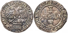 NEDERLAND, GRONINGEN, Stad, AR stuiver, 1486. Vz/ + MONETA NOV GRONIENSIS Dubbele adelaar met stadswapen tussen de klauwen. Kz/ + ANNO DOMINI MCCCCLXX...