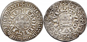 NEDERLAND, HOLLAND, Graafschap, Floris V (1256-1296), AR Tourse groot, vanaf 1286 (?). Vz/ Kort gevoet kruis. Binnenomschrift: + FLORENTIVS CO. Kz/ + ...