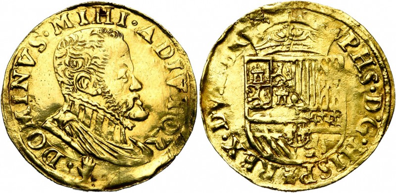 BRABANT, Duché, Philippe II (1555-1598), AV demi-réal d''or, s.d. (1560-1573), A...