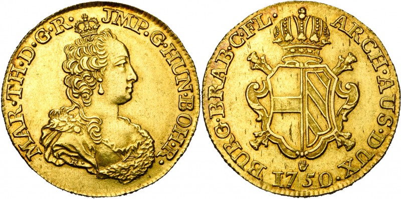 BRABANT, Duché, Marie-Thérèse (1740-1780), AV double souverain, 1750, Anvers. Pr...