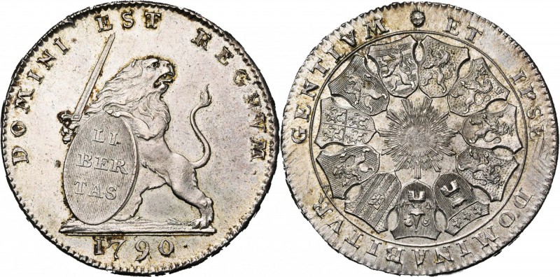 BRABANT, Duché, Etats-Belgiques-Unis (1790), AR lion d''argent (3 florins), 1790...