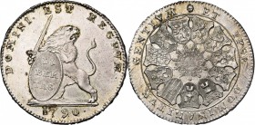 BRABANT, Duché, Etats-Belgiques-Unis (1790), AR lion d''argent (3 florins), 1790, Bruxelles. Grande date. Tranche inscrite: QVID FORTIVS LEONE. D/ Le ...