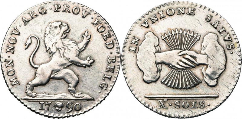 BRABANT, Duché, Etats-Belgiques-Unis (1790), AR 10 sols, 1790, Bruxelles. Premie...