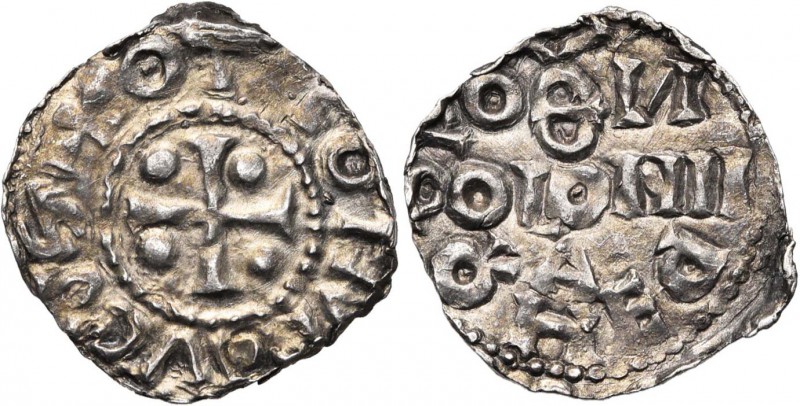 BASSE-LOTHARINGIE, AR denier, fin du 10e s., atelier mosan. Imitation des denier...