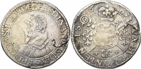 LIEGE, Principauté, Ferdinand de Bavière (1612-1650), AR double teston de 30 patards, 1613, Bouillon. D/ B. à g. en costume électoral. En dessous, XXX...