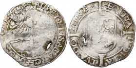 ROERMOND, Albrecht en Isabella (1598-1621), AR peerdeke (1 1/2 stuiver), z.j. (1605 of 1612). Met naam van de aartshertogen. Vz/ ALB· ET· ELISAB· ARCH...