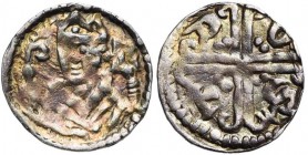 VLAANDEREN, Graafschap, AR kleine denarius, na 1259, Oostende (of Diksmuide ?). Vz/ Gemijterd bb. van een bisschop v.v. met staf en Bijbel. Kz/ Dubbel...