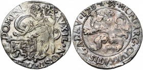 VLAANDEREN, Gent in opstand tegen Philips II (1581-1584), AR acht stuiver, 1584. Vz/ AVXIL· NOST· A·-·DOMINO Gentse maagd, hoofd n. r., met leeuwensch...