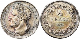 BELGIQUE, Royaume, Léopold Ier (1831-1865), AR 1/2 franc, 1834. Dupriez 94. Belle patine.
Superbe