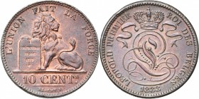 BELGIQUE, Royaume, Léopold Ier (1831-1865), Cu 10 centimes, 1833. BRAEMT F sans point. Bogaert 43B. Rare Nettoyé.
presque Superbe