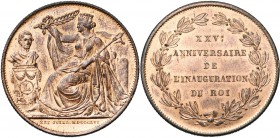 BELGIQUE, Royaume, Léopold Ier (1831-1865), AE module de 5 centimes, 1856FR. 25e anniversaire de l''inauguration du roi. Bronze. Dupriez 583; Bogaert ...