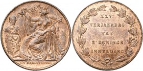 BELGIQUE, Royaume, Léopold Ier (1831-1865), module de 5 centimes, 1856NL. Verjaerdag van inhulding (sic). Bronze. Dupriez 585. Rare.
presque Superbe