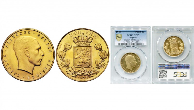 BELGIQUE, Royaume, Régence du prince Charles (1944-1950), 1000 francs, 1949. Ess...