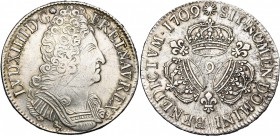 FRANCE, Royaume, Louis XIV (1643-1715), AR écu aux trois couronnes, 17099, Rennes. D/ B. cuir. à d. R/ Trois couronnes posées en triangle, séparées pa...