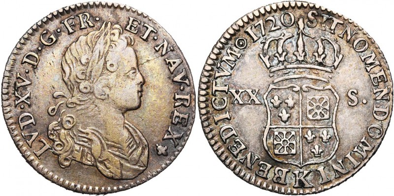 FRANCE, Royaume, Louis XV (1715-1774), AR 20 sols de Navarre (sixième d''écu), 1...