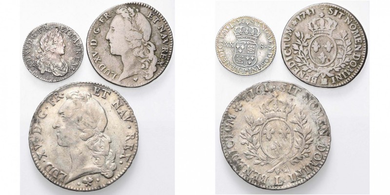 FRANCE, Royaume, Louis XV (1715-1774), lot de 3 p.: 20 sols de Navarre, 1720D, L...