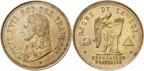 FRANCE, Constitution (1791-1792), module de 2 sols (ou décime ?), s.d. Frappe de souvenir à l''effigie de Louis XVII. D/ B. habillé à g. R/ Génie insc...