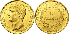 FRANCE, Consulat (1799-1804), AV 40 francs, an XIA, Paris. Gad. 1080; Fr. 479. Nettoyé. Fines griffes.
Très Beau à Superbe
