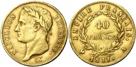 FRANCE, Napoléon Ier (1804-1814), AV 40 francs, 1811A, Paris. Gad. 1084.
presque Très Beau