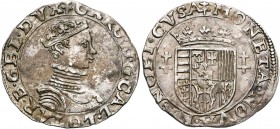 FRANCE, LORRAINE, Charles III (1545-1608), AR quart de teston, s.d. (1545-56), Nancy. D/ B. enfantin à d., cuir. et couronné. R/ Ecu couronné, entre d...