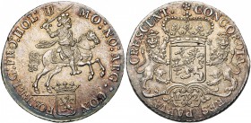 NEDERLAND, HOLLAND, Provincie, AR dukaton (zilveren rijder), 1792. Laatste jaar van het type. Vz/ Ridder te paard n. r. boven het gekroond provinciewa...