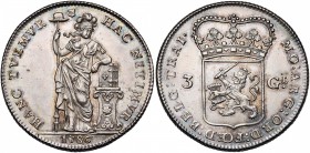 NEDERLAND, UTRECHT, Provincie, AR Nederlandse 3 gulden, 1786. Vz/ Nederlandse maagd met speer en vrijheidshoed. Kz/ Gekroond Generaliteitswapen. Verk....